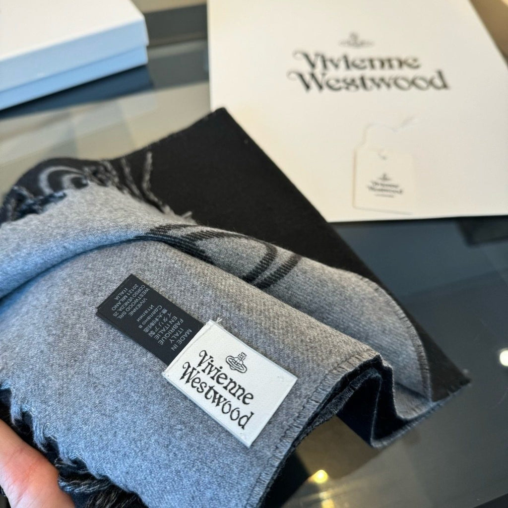 Vivienne Westwood Orb Fringed Scarf — front